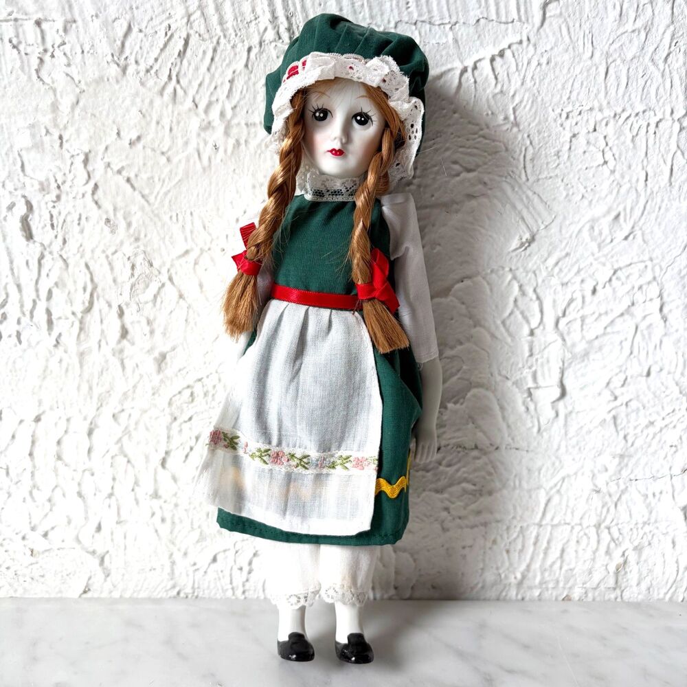 Vintage Miss Ireland Porcelain Doll 11" International Costume Original Box